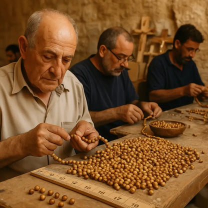 Hand made olive wood beads 8mm from bethlehem