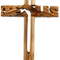 Hand made Olive Wood Jesus Cross with Capsule of Holy Land Earth
