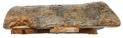 Hand made olive wood nativity scene – holy family in natural bark cave from bethlehem nativities