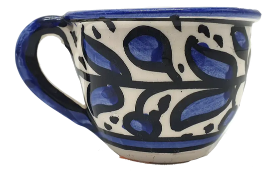 Hand painted ceramic coffee mug modern elegant artisanal design - cr055