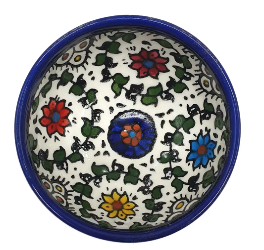 Handcrafted hebron ceramic bowl authentic palestinian pottery 3.5 inch