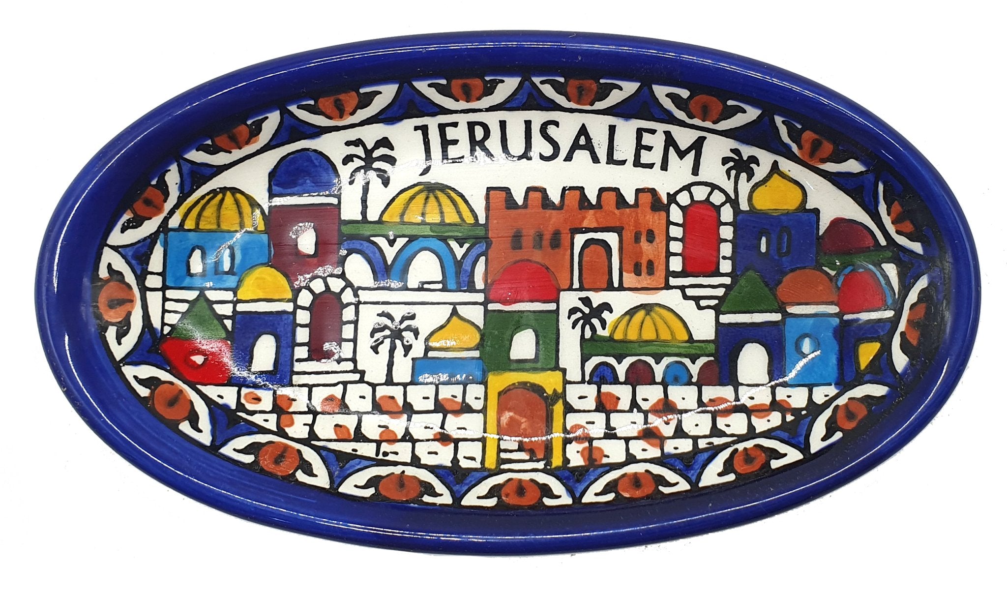 Handcrafted Hebron Ceramic Plate - Authentic Palestinian Pottery from the Heart of Hebron - Zuluf