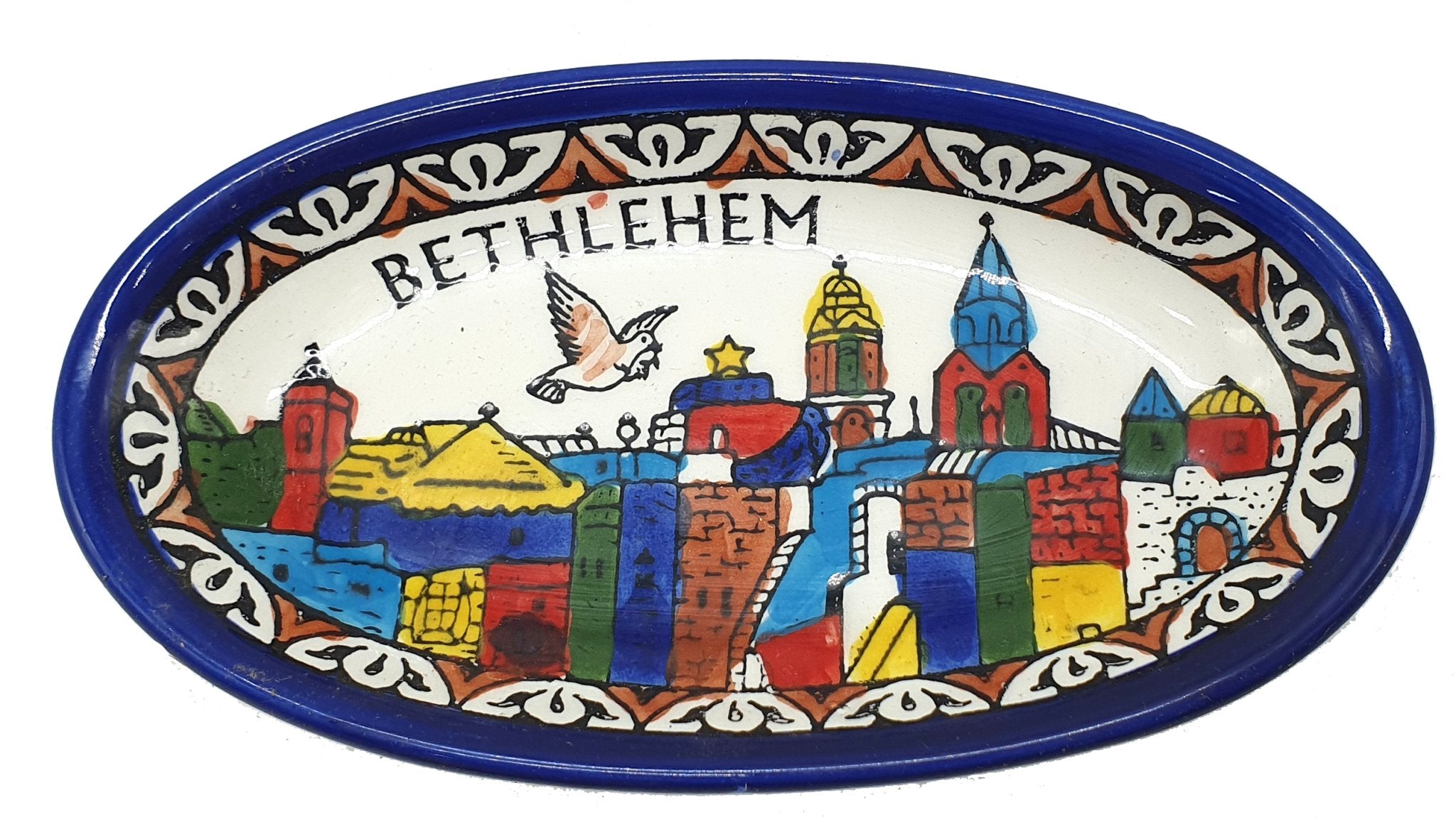 Handcrafted Hebron Ceramic Plate - Authentic Palestinian Pottery from the Heart of Hebron - Zuluf