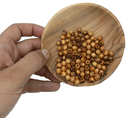 Handcrafted olive wood beads 6mm from bethlehem
