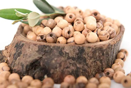Handcrafted olive wood beads 6mm from bethlehem