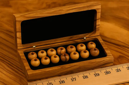 Handcrafted olive wood beads 6mm from bethlehem