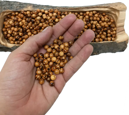 Handcrafted olive wood beads 6mm from bethlehem