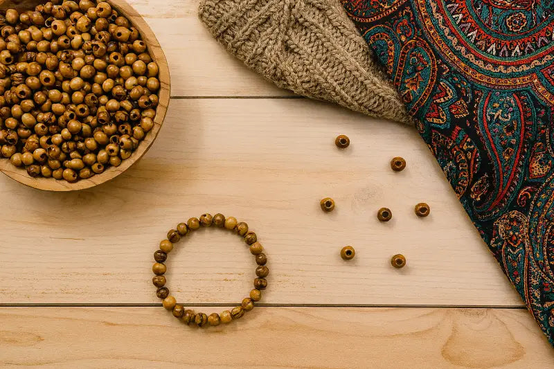 Handcrafted olive wood beads 6mm from bethlehem