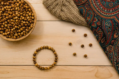 Handcrafted olive wood beads 6mm from bethlehem