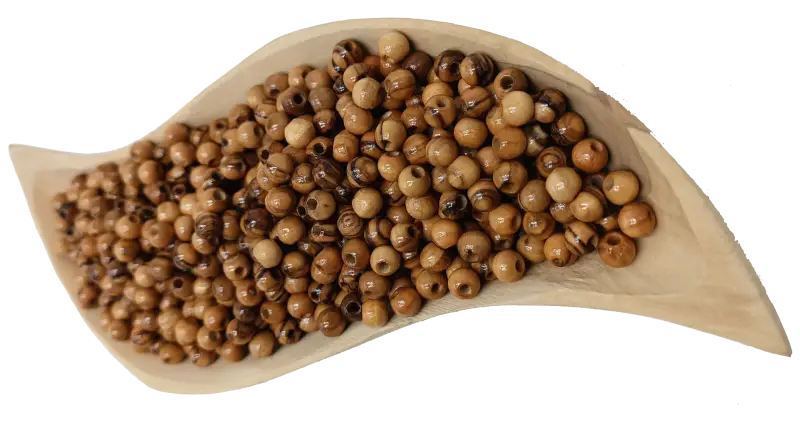 Handcrafted olive wood beads 6mm from bethlehem