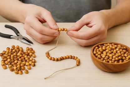 Handcrafted olive wood beads from bethlehem 4mm