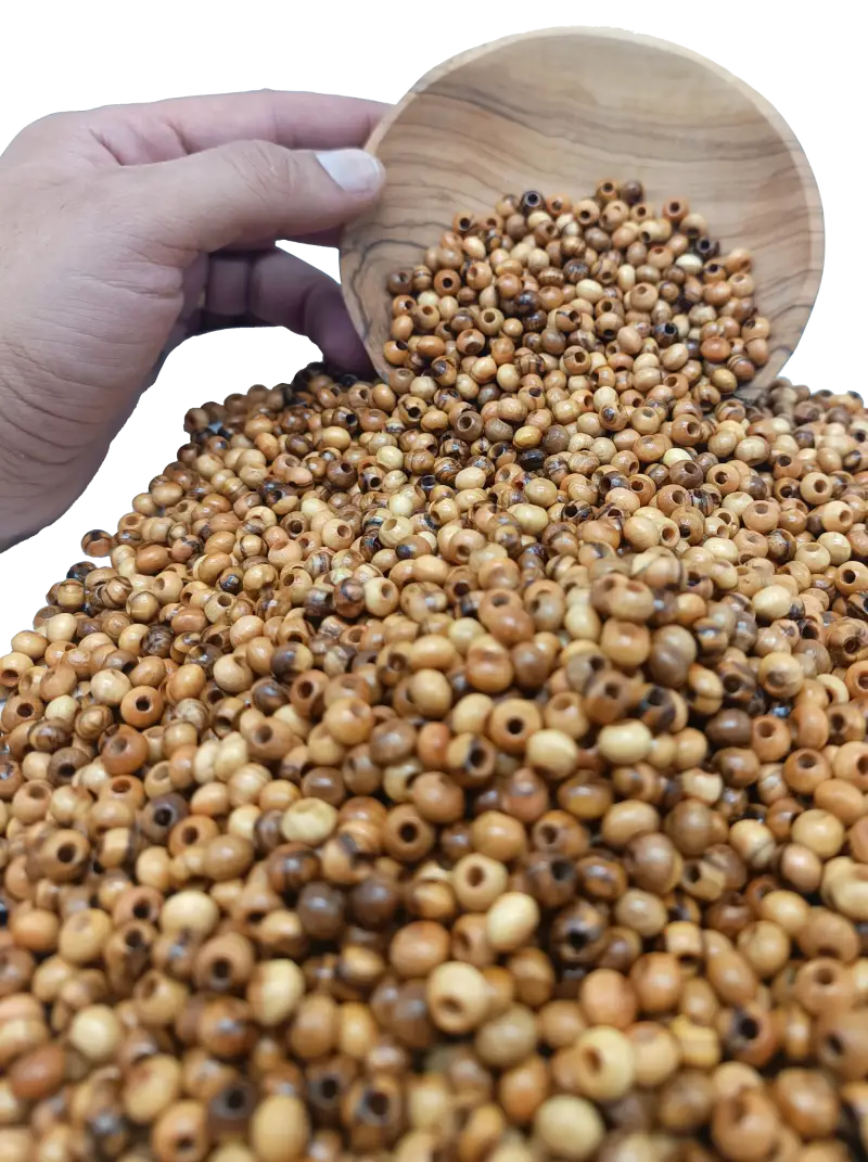 Handcrafted olive wood beads from bethlehem 4mm
