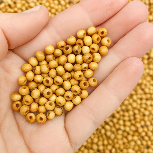 Handcrafted olive wood beads from bethlehem 4mm