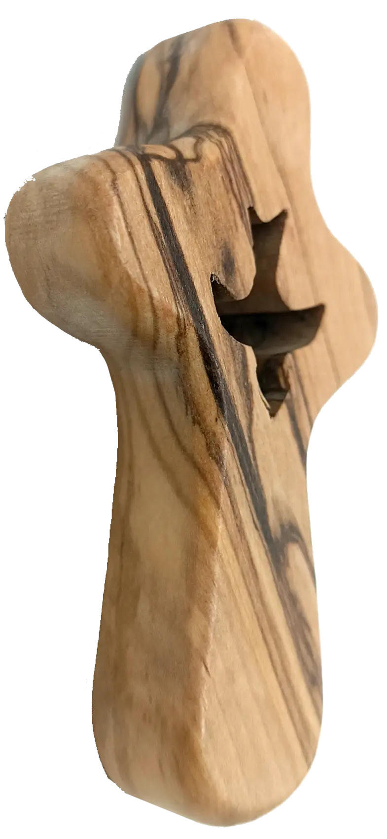 🕊️ handcrafted olive wood comfort cross with dove cut-out – made in bethlehem | comes gift bag & certificate | zuluf