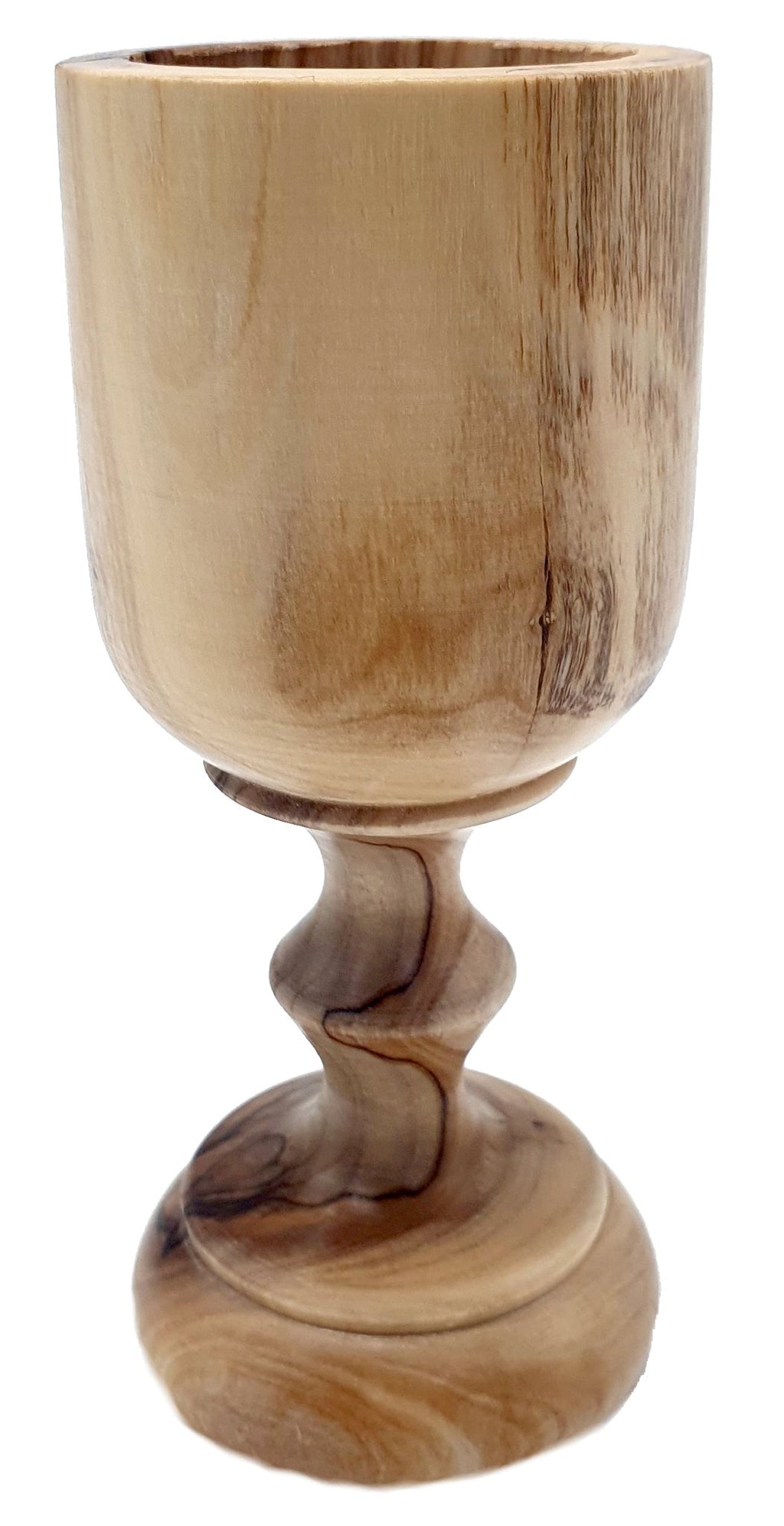 Handcrafted Olive Wood Communion Cup – Made in Bethlehem Holy Land | Chalice for Wine & Religious Ceremonies, 4.7x1.9x1.9", 140g - Zuluf