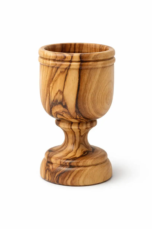Handcrafted olive wood cup from bethlehem | handmade holy land wooden small by zuluf - 1 - cup
