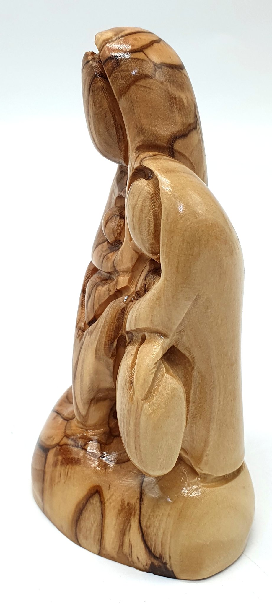 Handcrafted Olive Wood Holy Family "Flight to Egypt" Faceless Statue - Small Size 4.4X2.5X1.8" | Religious Art from Bethlehem - Zuluf