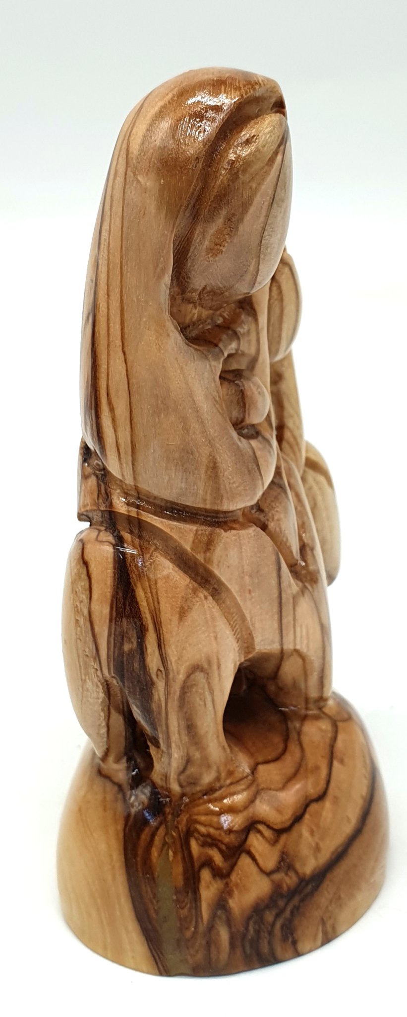 Handcrafted Olive Wood Holy Family "Flight to Egypt" Faceless Statue - Small Size 4.4X2.5X1.8" | Religious Art from Bethlehem - Zuluf