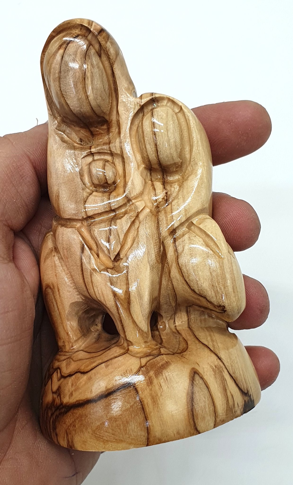 Handcrafted Olive Wood Holy Family "Flight to Egypt" Faceless Statue - Small Size 4.4X2.5X1.8" | Religious Art from Bethlehem - Zuluf