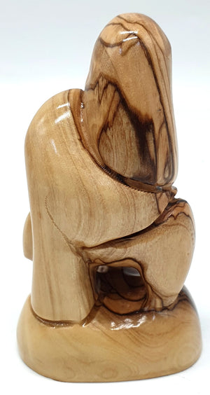 Handcrafted Olive Wood Holy Family "Flight to Egypt" Faceless Statue - Small Size 4.4X2.5X1.8" | Religious Art from Bethlehem - Zuluf