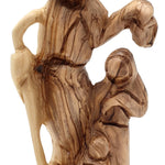 Handcrafted Olive Wood Holy Family Nativity Figurine from the Holy Land | Unique Religious Art for Home Décor (6.5x4.1x2.6") - Zuluf