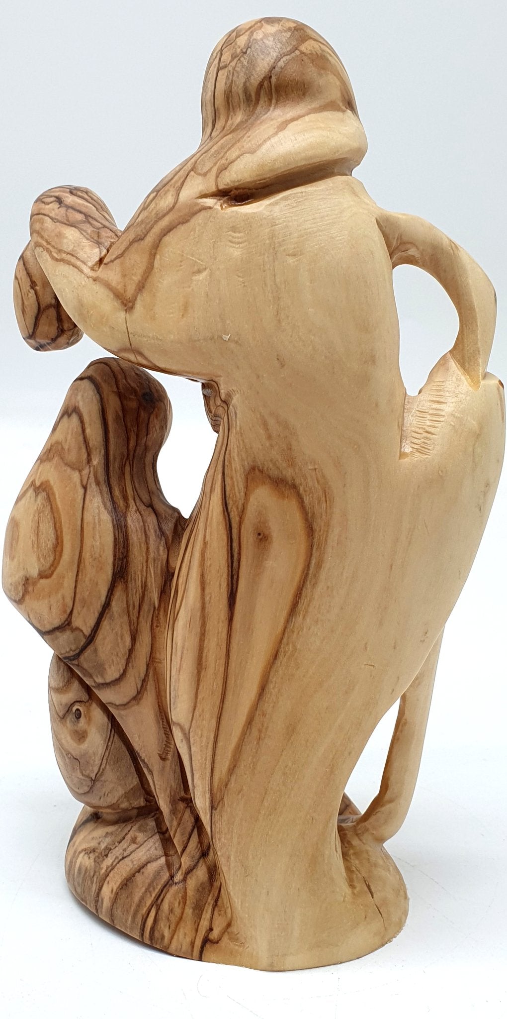 Handcrafted Olive Wood Holy Family Nativity Figurine from the Holy Land | Unique Religious Art for Home Décor (6.5x4.1x2.6") - Zuluf