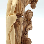 Handcrafted Olive Wood Holy Family Nativity Figurine from the Holy Land | Unique Religious Art for Home Décor (6.5x4.1x2.6") - Zuluf