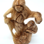 Handcrafted Olive Wood Holy Family Nativity Figurine from the Holy Land | Unique Religious Art for Home Décor (6.5x4.1x2.6") - Zuluf