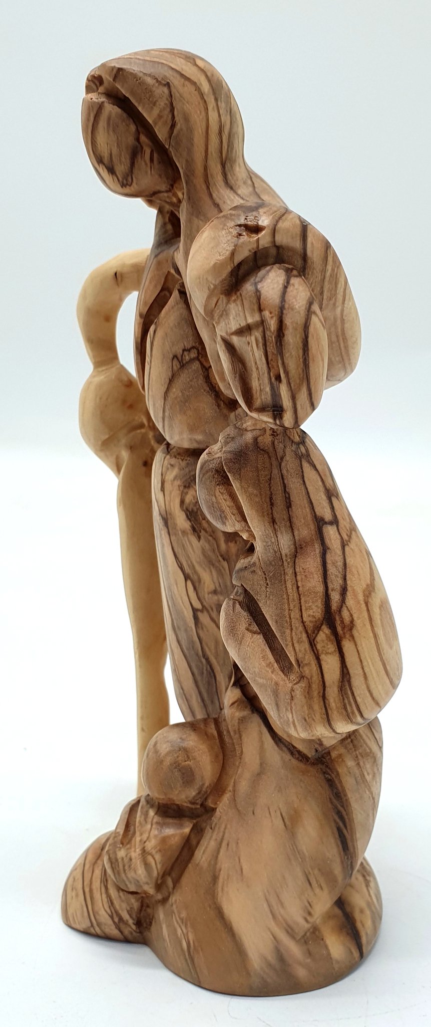 Handcrafted Olive Wood Holy Family Nativity Figurine from the Holy Land | Unique Religious Art for Home Décor (6.5x4.1x2.6") - Zuluf