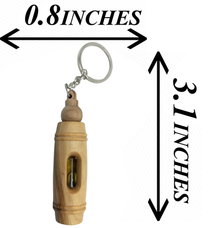 Handcrafted olive wood keychain with encased pure oil – unique and symbolic gift keychain