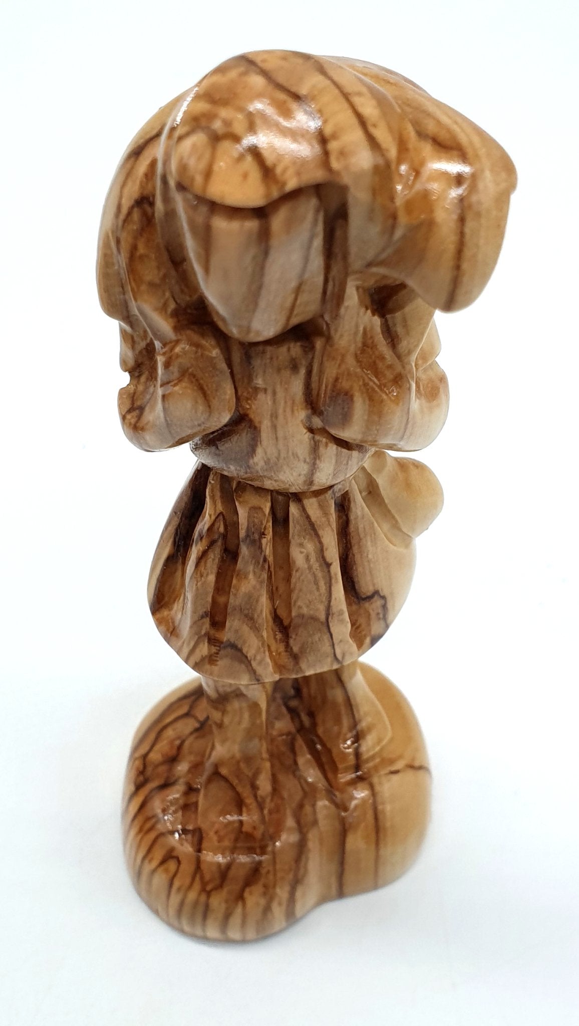 Handcrafted Olive Wood Modern Shepherd Holding Lamb - The Good Shepherd Sculpture | Artisan Craft from Bethlehem - Zuluf