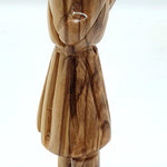 Handcrafted Olive Wood Modern Shepherd Holding Lamb - The Good Shepherd Sculpture | Artisan Craft from Bethlehem - Zuluf