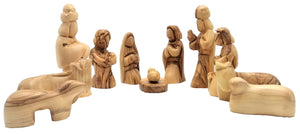 Handcrafted Olive Wood Nativity Set from Bethlehem – 7" Christian Decor & Gift | Authentic Holy Land Art - Zuluf