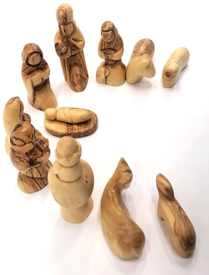 Handcrafted Olive Wood Nativity Set from Bethlehem – 7" Christian Decor & Gift | Authentic Holy Land Art - Zuluf