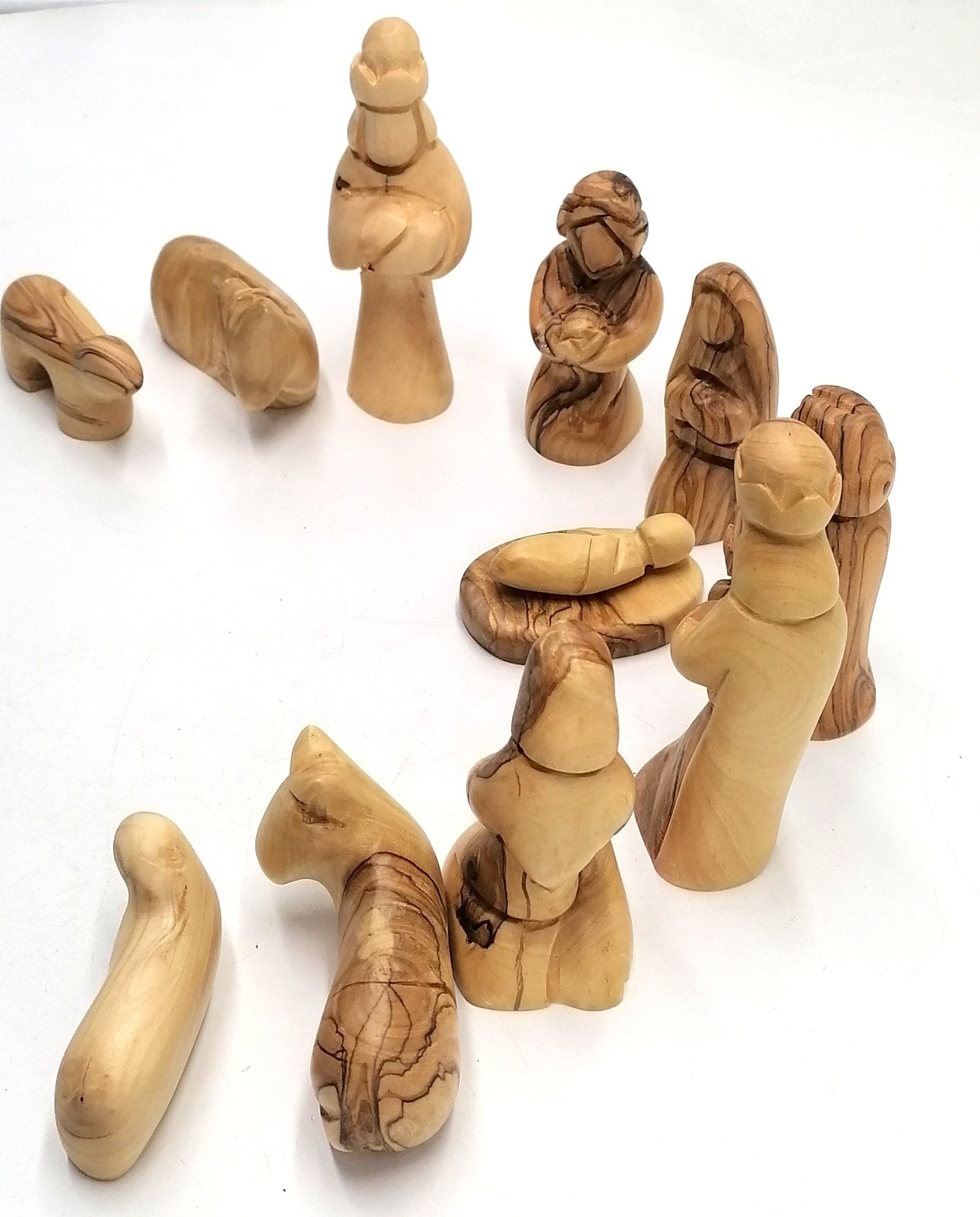 Handcrafted Olive Wood Nativity Set from Bethlehem – 7" Christian Decor & Gift | Authentic Holy Land Art - Zuluf