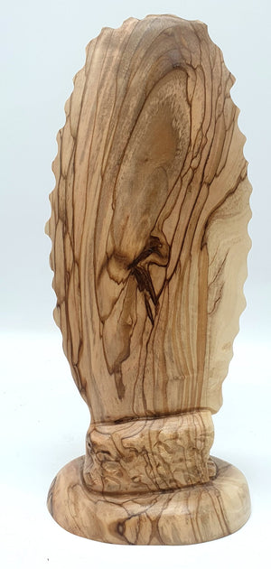 Handcrafted Olive Wood Our Lady of Guadalupe Statue from Bethlehem | Virgin Mary Religious Sculpture - Zuluf