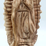 Handcrafted Olive Wood Our Lady of Guadalupe Statue from Bethlehem | Virgin Mary Religious Sculpture - Zuluf