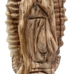 Handcrafted Olive Wood Our Lady of Guadalupe Statue from Bethlehem | Virgin Mary Religious Sculpture - Zuluf