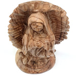 Handcrafted Olive Wood Our Lady of Guadalupe Statue from Bethlehem | Virgin Mary Religious Sculpture - Zuluf