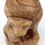 Handcrafted Olive Wood Sculpture of The Lamb with The Lion – Symbol of Peace and Harmony | Authentic Bethlehem Craft - Zuluf