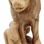 Handcrafted Olive Wood Sculpture of The Lamb with The Lion – Symbol of Peace and Harmony | Authentic Bethlehem Craft - Zuluf