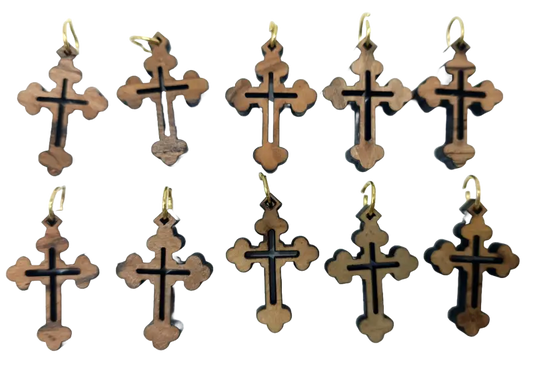 Handcrafted wooden cross charm pendant – 1.18’’ x 0.78’’ laser-cut religious jewelry accessory - 10 - charm