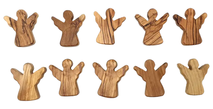 Handheld olive wood guardian angel figurine from zuluf - 10