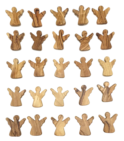 Handheld olive wood guardian angel figurine from zuluf - 25