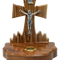 Handmade Bethlehem Olive Wood Cross with Pewter Crucifix & Incense – From the Holy Land (3.5x3.1")