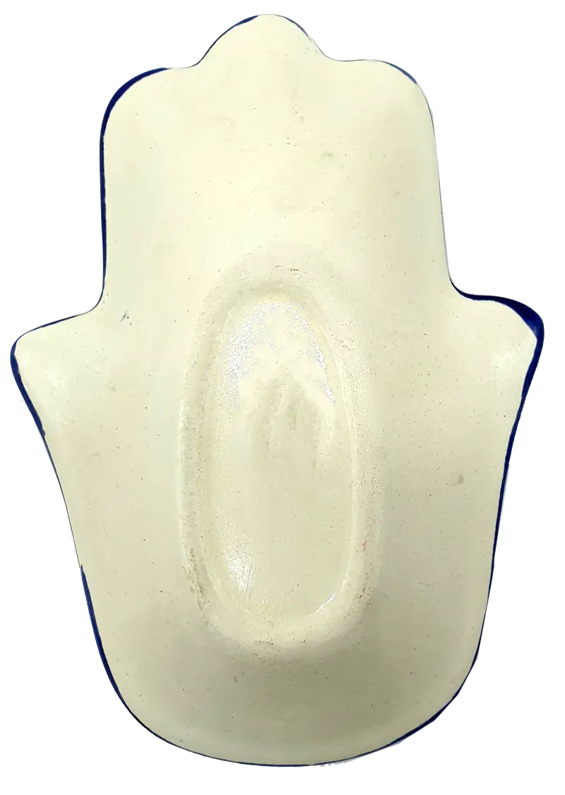 Handmade ceramic hamsa plate from hebron authentic pottery decor