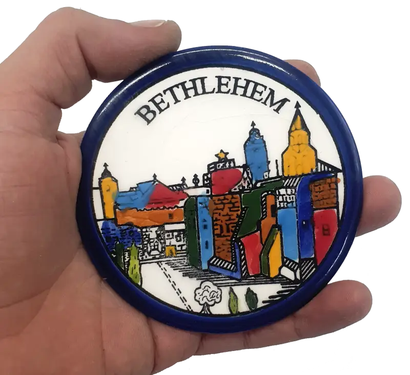 Handmade ceramic saucer authentic palestinian pottery 3.5 inch