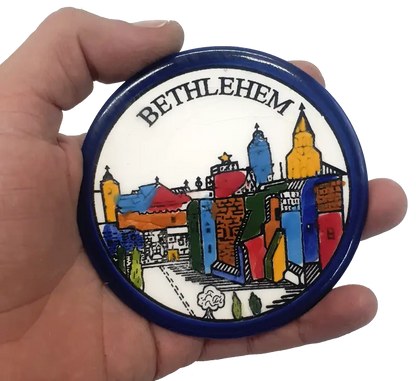 Handmade ceramic saucer authentic palestinian pottery 3.5 inch