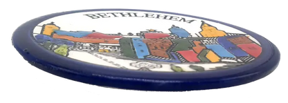 Handmade ceramic saucer authentic palestinian pottery 3.5 inch