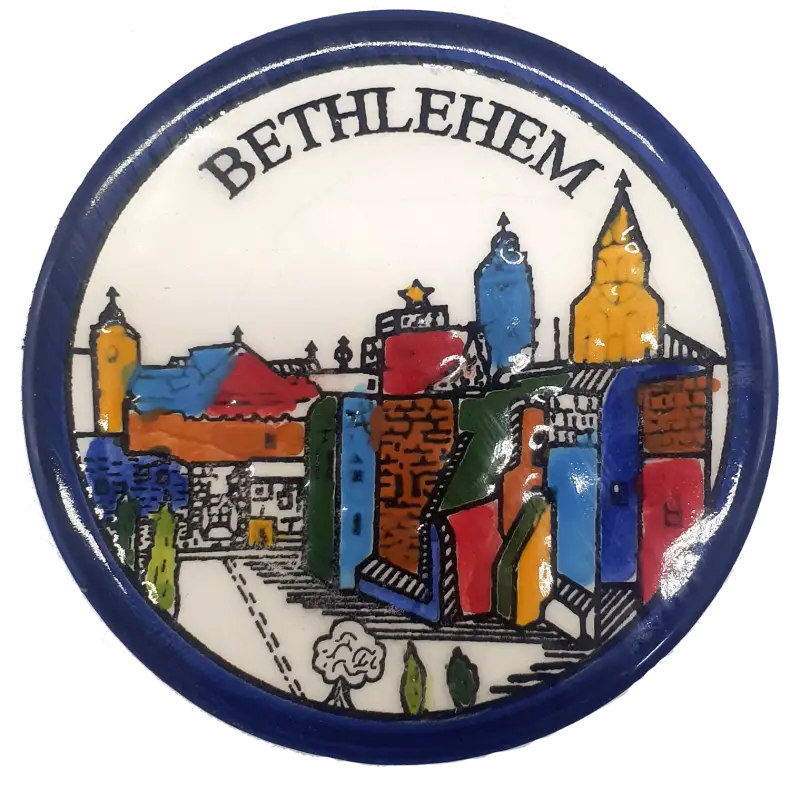 Handmade ceramic saucer authentic palestinian pottery 3.5 inch